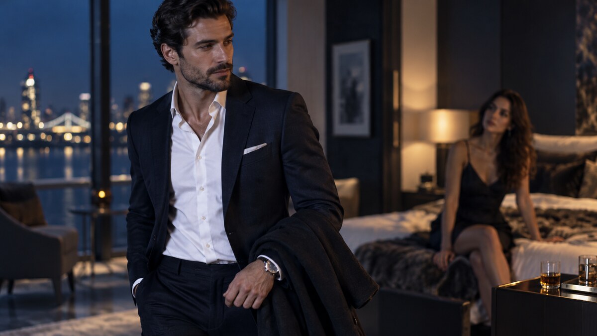 Thoughtful man stepping away from an emotionally ambiguous relationship situation